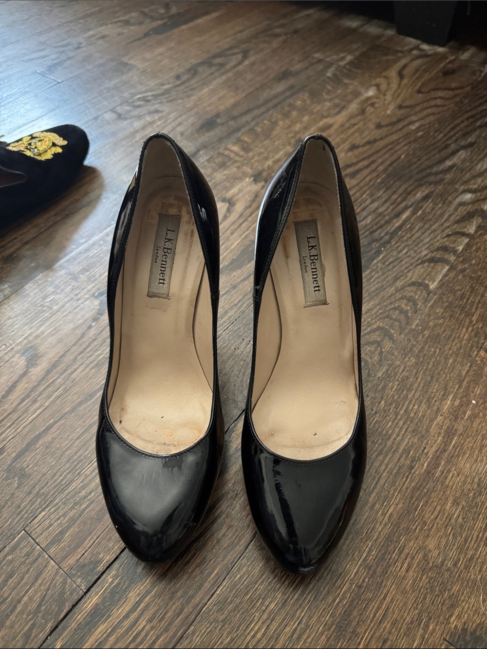 LK Bennett Black Patent Pointed-Toe Pumps